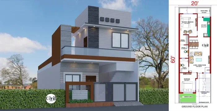 20 60 House Plan With Car Parking For Your Dream Home